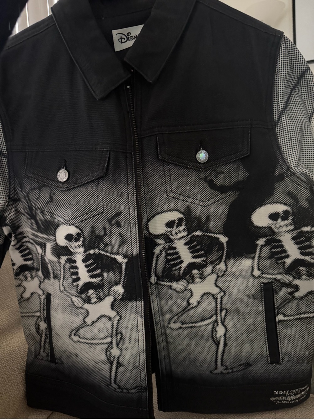 Disney Black Skeleton Graphic Jean Jacket